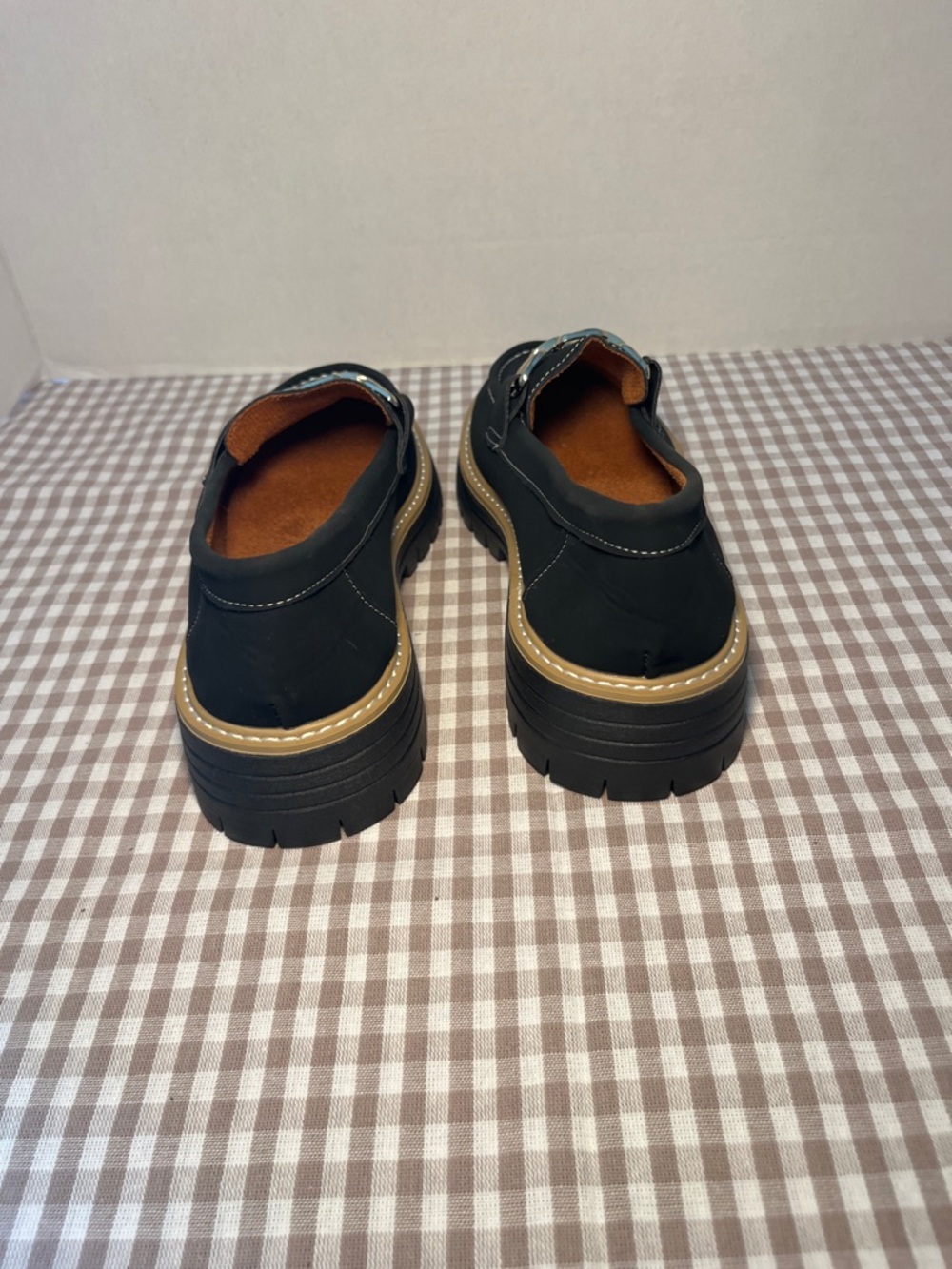 Chunky Black Chain-Accent Lightweight Summer Loafers Size EU 40, Serra Brand - Picture 9 of 9
